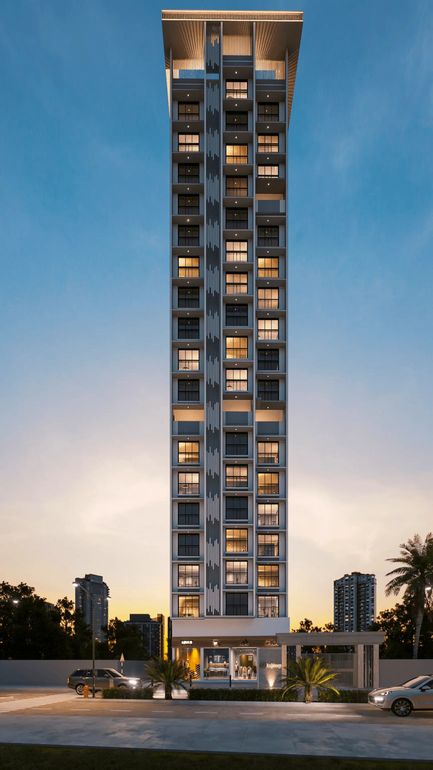 Stylistic High Rise Render 3D Render Gallery