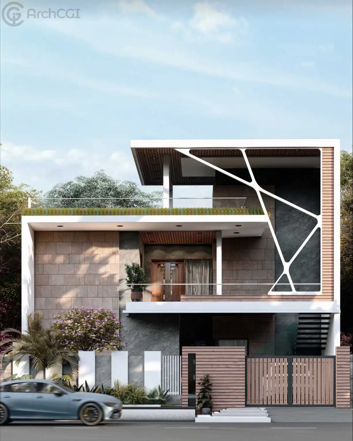 3D Contemporary, Vibrant and Creative House Design | Unique Exterior | ArchCGI