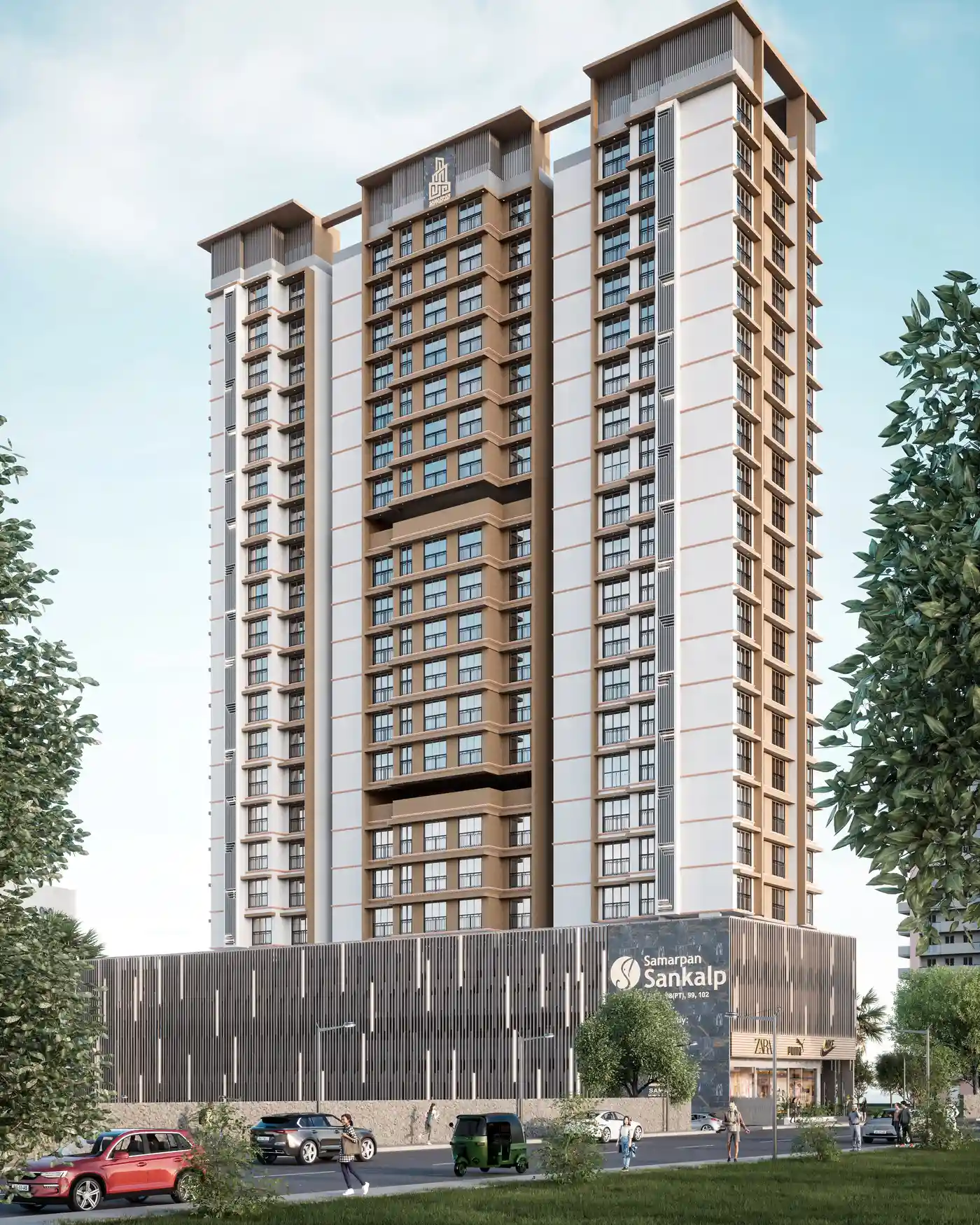 Our latest 21 storey high rise design | Commercial Skyscraper | Dual Tone Color | ArchCGI