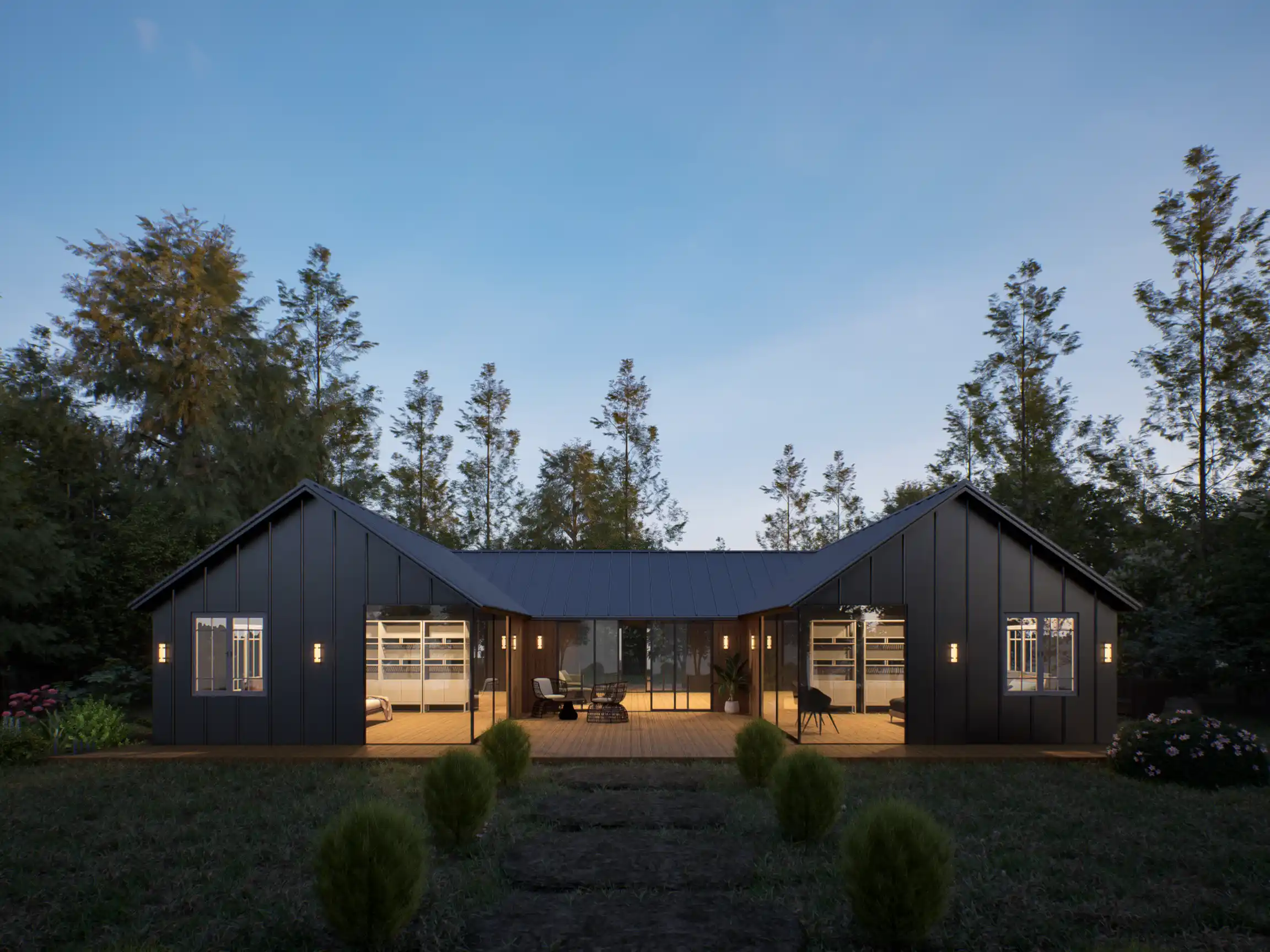 Forest Cabin Design | ADU | Tiny Hme | Modular House | ArchCGI