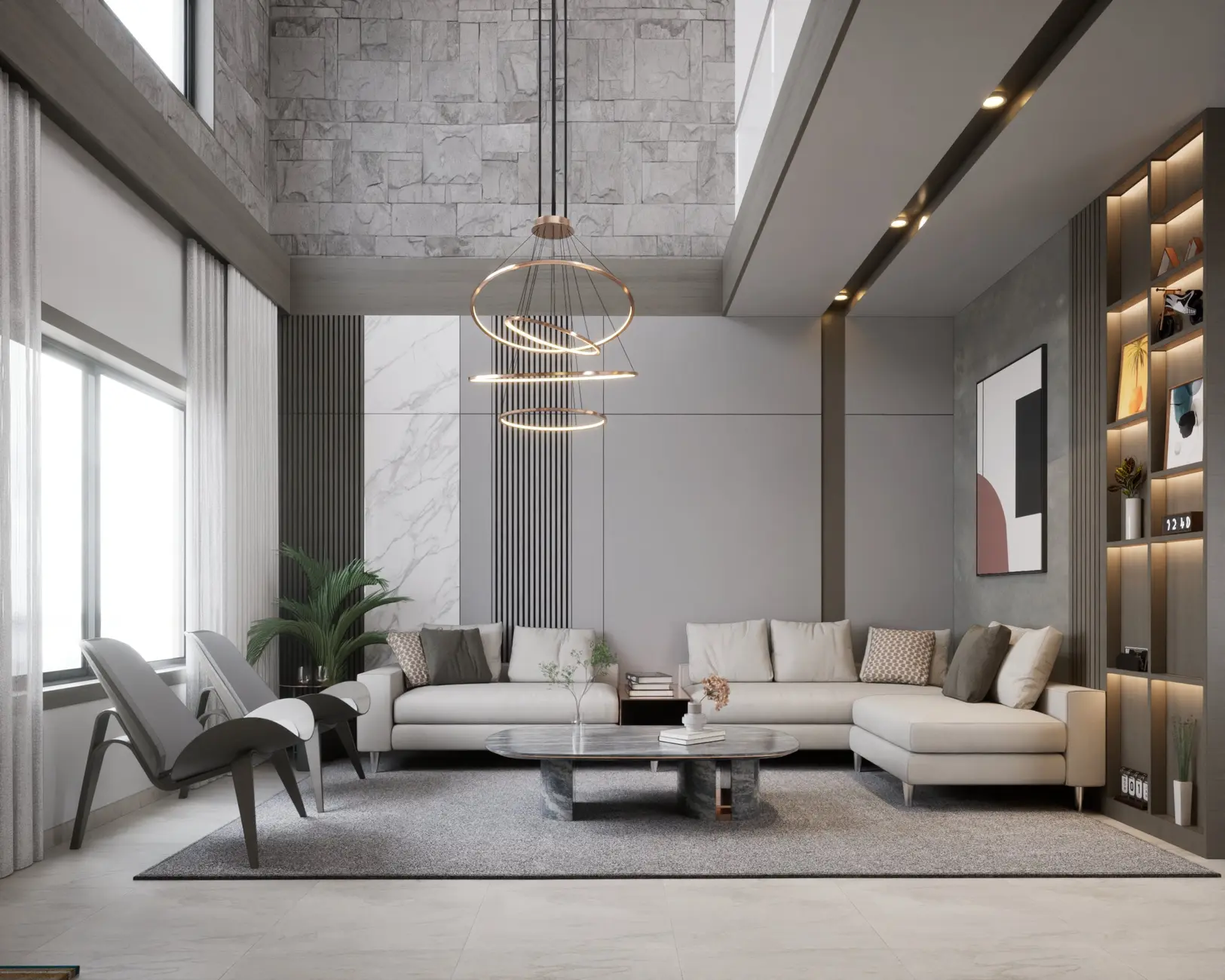 Modern and minimal Living Room | Grey Interior goals | ArchCGI