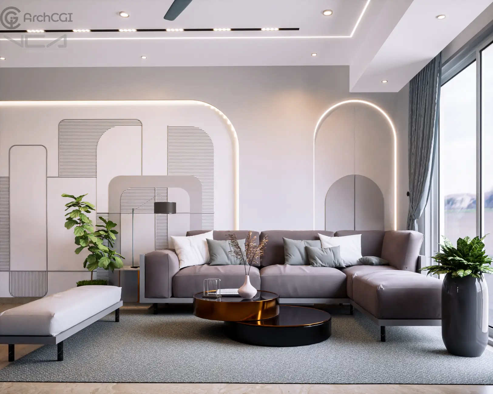 Modern Living Room Interior | Living Room Inspiration | ArchCGI
